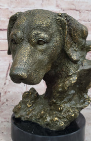 Bronze Labrador Retriever Dog Head Sculpture - Signed Original Art