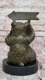 Adorable Bear Cub Welcome Statue – Bronze Finish Home Decor