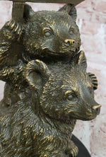 Adorable Bear Cub Welcome Statue – Bronze Finish Home Decor