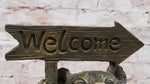 Adorable Bear Cub Welcome Statue – Bronze Finish Home Decor