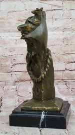 Bronze Horse Head Bust with Rope – Western Equestrian Sculpture