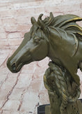 Load image into Gallery viewer, Bronze Horse Head Bust with Rope – Western Equestrian Sculpture