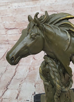 Bronze Horse Head Bust with Rope – Western Equestrian Sculpture
