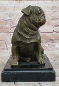 Load image into Gallery viewer, Sitting Pug Bronze Sculpture - Realistic Dog Breed Animal Art