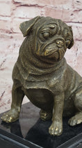 Load image into Gallery viewer, Sitting Pug Bronze Sculpture - Realistic Dog Breed Animal Art
