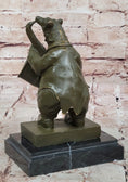 Load image into Gallery viewer, Bear Playing Saxophone Bronze Sculpture - Whimsical Animal Music Art
