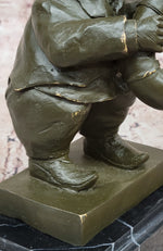 Bear Playing Saxophone Bronze Sculpture - Whimsical Animal Music Art