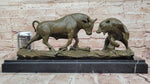 Bull and Bear Bronze Sculpture – Wall Street Market Duel Statue