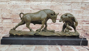 Bull and Bear Bronze Sculpture – Wall Street Market Duel Statue