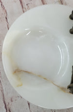 Bronze Metal Elephant Mother & Calf on Marble Soap Dish Ashtray