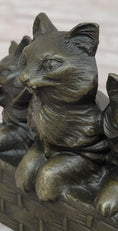 Load image into Gallery viewer, Three Cute Kittens Cats in a Flower Box - Bronze Sculpture Original Art by Milo