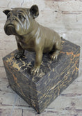 Load image into Gallery viewer, 15 LBS English Bulldog Dog Animal Bronze Sculpture Marble Base Statue Figurine