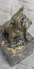 Load image into Gallery viewer, 15 LBS English Bulldog Dog Animal Bronze Sculpture Marble Base Statue Figurine