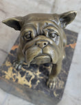 Load image into Gallery viewer, 15 LBS English Bulldog Dog Animal Bronze Sculpture Marble Base Statue Figurine