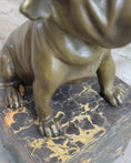 Load image into Gallery viewer, 15 LBS English Bulldog Dog Animal Bronze Sculpture Marble Base Statue Figurine