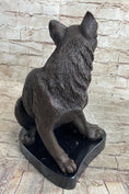 Load image into Gallery viewer, Signed Original Friendly Cat Feline Bronze Art Deco Marble Base Sculpture Figure