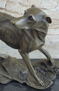 Load image into Gallery viewer, Greyhound Whippet Slender Dog Bronze Metal Sculpture Statue Figure on Marble Base