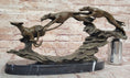Load image into Gallery viewer, Bronze Greyhound Dog Racing Sculpture – Leaping Trio Original Art