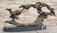Load image into Gallery viewer, Bronze Greyhound Dog Racing Sculpture – Leaping Trio Original Art