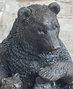 Mama Bear with Cubs Family of Bears Bronze Metal Figurine Sculpture Signed Art