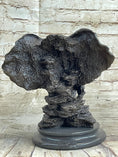 Load image into Gallery viewer, Original Striking Massive Elephant Head Bust with Baby Bronze Sculpture Statue