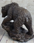 Load image into Gallery viewer, Original Burly Black Bear with His fish Dinner Bronze Sculpture Statue Figurine