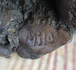 Original Burly Black Bear with His fish Dinner Bronze Sculpture Statue Figurine