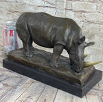 Bronze Metal Rhinoceros Rhino Statue Sculpture Figure Marble Base Barye Art 9