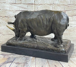 Bronze Metal Rhinoceros Rhino Statue Sculpture Figure Marble Base Barye Art 9