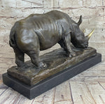 Bronze Metal Rhinoceros Rhino Statue Sculpture Figure Marble Base Barye Art 9