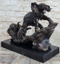 Load image into Gallery viewer, Signed Bologna Indian Mother Elephant And Calves Bronze Sculpture Home Decor Art