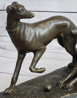 Pj Mene Two Greyhounds Dogs Playing'Argente And Dore Bronze Statue Sculpture
