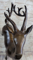 Load image into Gallery viewer, Signed Miguel Lopez Stag Buck Deer Bronze Sculpture Hot Cast Figure Figurine