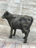 Load image into Gallery viewer, Milk Cow Cattle Bronze Statue Sculpture Figure Figurine Farm Decor 9" x 11"