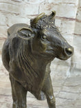 Load image into Gallery viewer, Milk Cow Cattle Bronze Statue Sculpture Figure Figurine Farm Decor 9" x 11"