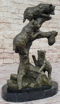 Load image into Gallery viewer, Bear Family Looking for Honey Bronze Statue Sculpture Art Decor Marble Base