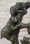 Load image into Gallery viewer, Bear Family Looking for Honey Bronze Statue Sculpture Art Decor Marble Base