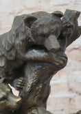 Load image into Gallery viewer, Bear Family Looking for Honey Bronze Statue Sculpture Art Decor Marble Base