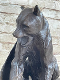 Load image into Gallery viewer, Signed Barye Bear Attacking Eagle Bronze Sculpture Marble Base Figurine Statue