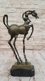 Surreal Abstract Horse Sculpture – Modern Equestrian Art on Marble Base after Salvador Dali
