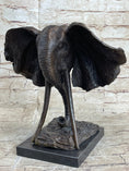 Load image into Gallery viewer, Elephant Head Bronze Metal Bust Statue Sculpture Figure Decor Signed Original Art Marble Base