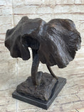 Load image into Gallery viewer, Elephant Head Bronze Metal Bust Statue Sculpture Figure Decor Signed Original Art Marble Base