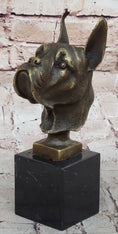 Load image into Gallery viewer, Boxer Dog Breed Bronze Metal Bust Sculpture Statue Signed Original Art on Marble Base