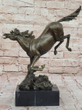 Load image into Gallery viewer, Original Milo Art Deco Wild Horse Bronze Sculpture Hot Cast Marble Base Figure