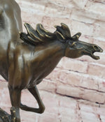 Original Milo Art Deco Wild Horse Bronze Sculpture Hot Cast Marble Base Figure