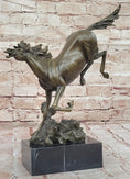 Load image into Gallery viewer, Original Milo Art Deco Wild Horse Bronze Sculpture Hot Cast Marble Base Figure