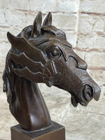 Horse Head Bronze Bust Statue Sculpture Figure Original Art Decor Equestrian 10.5