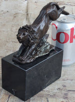 Hot Cast Jumping Lion by Barye French Animal Artist Bronze Sculpture Figurine NR