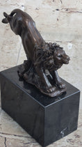 Load image into Gallery viewer, Hot Cast Jumping Lion by Barye French Animal Artist Bronze Sculpture Figurine NR