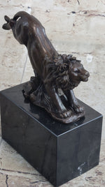 Hot Cast Jumping Lion by Barye French Animal Artist Bronze Sculpture Figurine NR